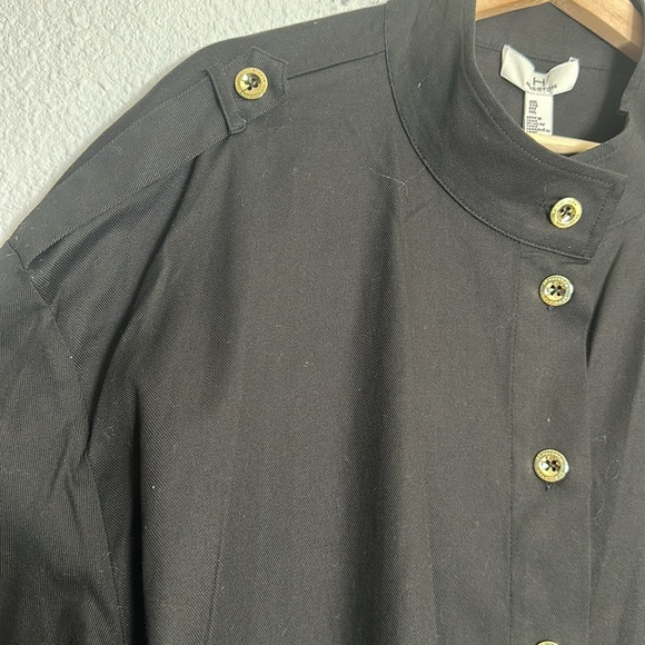 Halston Women’s Size XXLarge Black Gold Button Front Military Jacket NWT - Picture 6 of 11